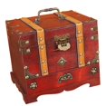 thumbnail image 1 of Caja organizadora de joyas de estilo chino, regalo de boda con asa, caja de almacenamiento antigua Cerradura clásica, 1 of 8