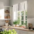 thumbnail image 3 of Farmhouse Gray Valances for Windows, 60 x 18in, Sripes Cream Background Rod Pocket Kitchen Valance Curtain Light Filtering Window Treatments for Living Room Bedroom, 1 Panel, 3 of 7