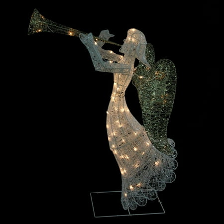 48 Lighted Glittered Trumpeting Angel Christmas Outdoor
