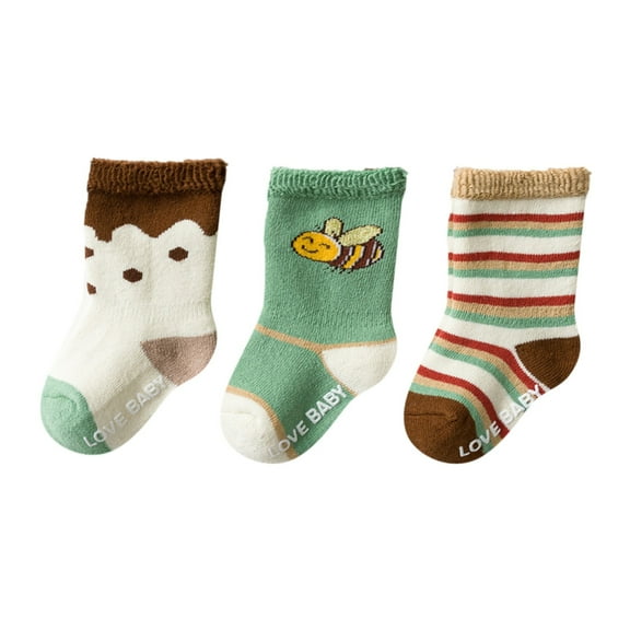 DQRPSEETB 3 Pairs Socks Warm Socks Cute Plush Kids Hiking Socks for Toddlers Boys Girls Winter Thick Warm Heavy Thermal Cozy Crew Boot Socks Kids Socks,Compression Socks S