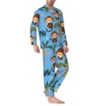 thumbnail image 2 of Vsdgher Monkeys Swinging from Palms Mens Pajama Set, Soft Warm Long Sleeve Sleepwear, Cozy Button-Down Pjs for Men-X-Large, 2 of 7