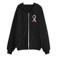 thumbnail image 4 of SHIXIAOO Chandails à Capuchon et Chandails pour Femmes pour Tenue Décontractée Style à Fermeture Éclair avec Imprimé Ruban de Sensibilisation au Cancer pour Confort Toute l'Année s'Agence Bien Chandail à Capuchon Uni Femmes plus Chandail Doux à Enfiler, 4 of 5