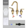 thumbnail image 6 of WOWOW Widespread Bathroom Faucets for Sink 3 Hole Gold, 8 inch Bathroom Faucet with Pop Up Drain Assembly and Water Supply Lines 2 Handle 360° Swivel Spout Basin Faucets for Vanity Lavatory, 6 of 6