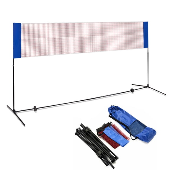 Spaco 14 x 5 Feet Portable Beach Training Badminton Net with Carrying Bag, Badminton Net Stand, Light and Fast Set Up, Perfect for Kids Volleyball, Tennis, Pickleball, Soccer Tennis