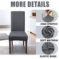 thumbnail image 3 of 4 Pcs Dining Chair Slipcover,High Stretch  Chair Covers （Light Gray） Removable Washable Dining Room Chair Seat Protector Cover for Home Party Hotel Wedding Ceremony, 3 of 8
