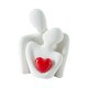 thumbnail image 4 of Figura abstracta de cerámica de pareja abrazándose, regalo de San Valentín, recuerdo de boda. Corazón rojo talla L, 4 of 9