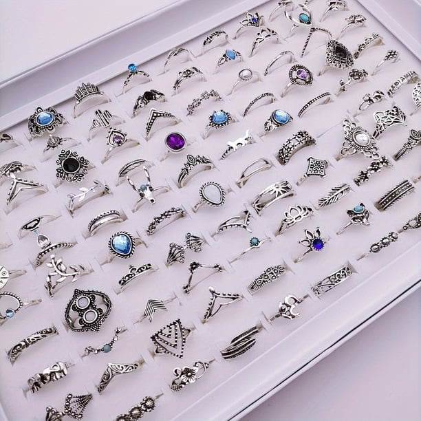 30 Unids/lote De Anillos De Dedo Para Mujer, Anillo De Joyería Bohemio, Amor, Boda, Fiesta, Mezcla Y Regalos Combinados