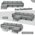 thumbnail image 3 of Costway Modular L-shaped Sectional Sofa w/ Reversible Chaise & 4 USB Ports Dark Grey, 3 of 11