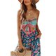 thumbnail image 5 of SAYOO Monos de verano para mujer Sin tirantes Recorte Espalda abierta Estilo bohemio Impreso floral Pierna ancha Mono largo SAYOO  Bohemio, 5 of 9