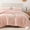 Blush, variant on Queen Size Faux Fur Flannel Comforter Set, 3 Piece Striped Plush Warm All Season Bedding