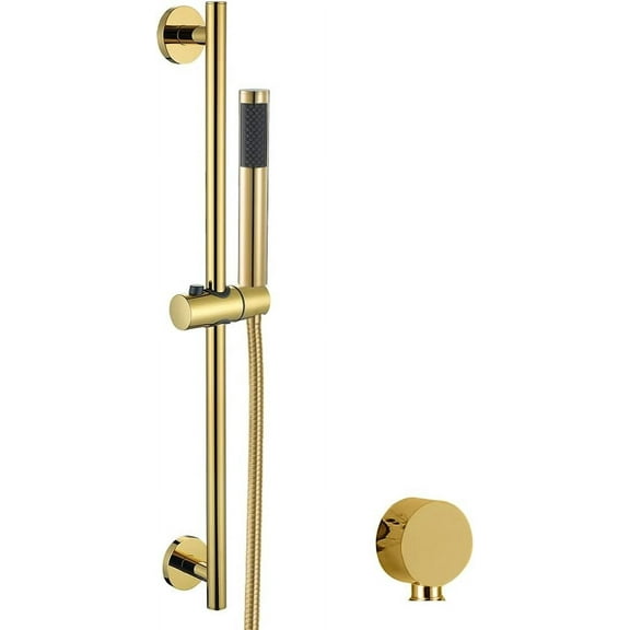 Handheld Shower Brushed Gold, Single-Hand Shower Head Universal Handheld Shower Head with Slide Bars and Shower Hook