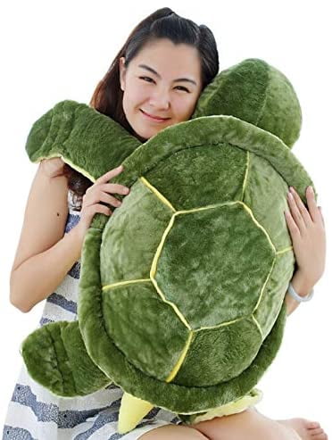Realistic Stuffed Sea Turtle Soft Plush Toy Ocean Life Tortoise Throw  Pillow Valentine's Day Birthday for Toddler Kids,Green 