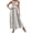 Blue, variant on EASYBRA Women Strapless Geometric Print Wide Leg Jumpsuit High Waist Vacation Summer Casual Romper
