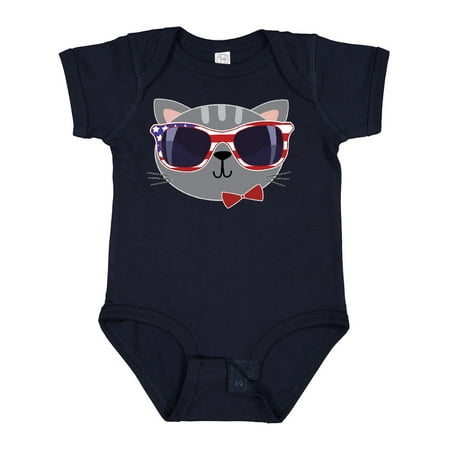 

Inktastic 4th of July Girl Outfit Patriotic Cat Gift Baby Boy or Baby Girl Bodysuit