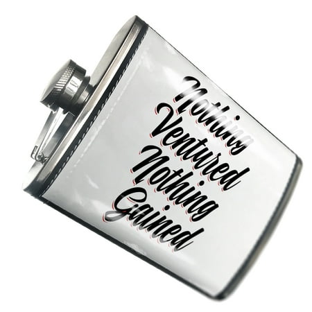 

NEONBLOND Flask Vintage Lettering Nothing Ventured Nothing Gained