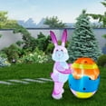 Easter Holiday Light Up Inflatable Bunny Push Eggs Patio Inflatable Outdoor Decorations