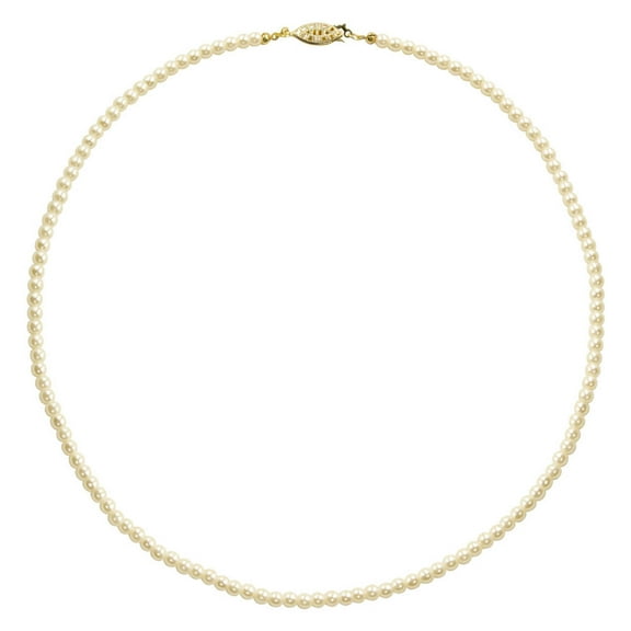 #9586-20 - 4mm Simulated Ivory Pearl Necklace - 20"