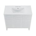 thumbnail image 5 of Cascade 36 in. White Oak Bathroom Vanity With White, 3-Hole Ceramic Sink Top, 5 of 8