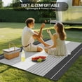 thumbnail image 5 of Fsddascl Black Grey Stripe Outdoor Rug for Patio/Deck/Porch, Non-Slip Large Area Rug 4 x 6 Ft, Modern Art Horizontal Striped Indoor Outdoor Rugs Washable Area Rugs, Reversible Camping Rug Carpet, 5 of 5