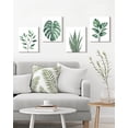 thumbnail image 3 of Drsoum Botanical Wall Art Watercolor Green Leaf Tropical Plant Prints Boho Decor for Bathroom Home Office Decorations 8x10in4pcs Natural Framed, 3 of 6