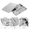 thumbnail image 3 of Plateau Divisé en Acier Inoxydable 4 Sections Rectangulaire pour Service Alimentaire, 3 of 9