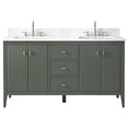 thumbnail image 2 of Vanity Art 60" Bathroom Vanity with Sink, Freestanding Storage Cabinet with Engineered Marble Top, Flip Down Tray, Drawer, and Shelve, 2 of 5