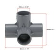 thumbnail image 2 of Conector de tubería en forma de codo de 4 vías Uxcell, grado de muebles, tamaño de tee de 3/4 pulgadas, accesorios en gris, paquete de 5, 2 of 3
