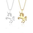 thumbnail image 2 of Collar elegante y sencillo con forma de unicornio para mujer (plata), 2 of 7
