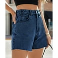 thumbnail image 2 of Sherrylily High Waisted Women’s Jean Shorts Straight Leg Raw Hem Retro Denim Summer Hot Pants with Pockets, 2 of 6