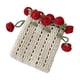 thumbnail image 3 of Bolso de hombro de ganchillo terminado, accesorios de viaje, bolsa de cordón con rosas tejidas. Beige, 3 of 9