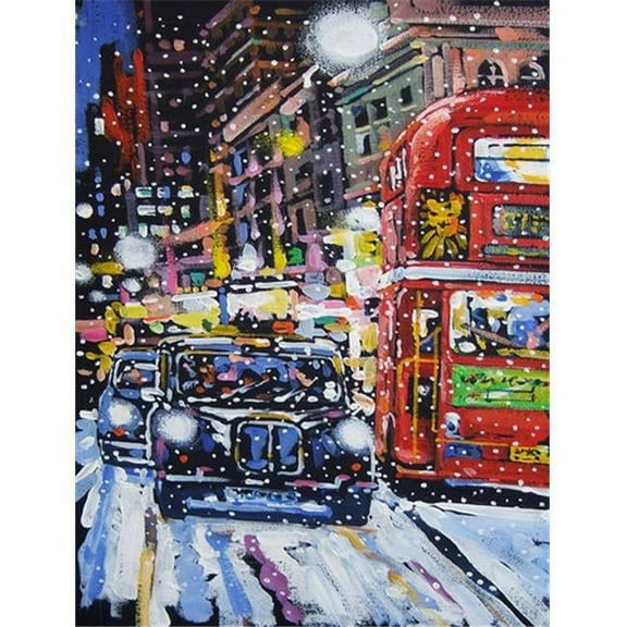 London Snow by Roy Avis Flag Canvas House Size
