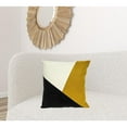 thumbnail image 4 of HomeRoots 476174 6 x 20 x 20 in. Black & Yellow Geometric Zippered 100 Percent Cotton Throw Pillow, 4 of 5