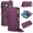 Deeppurple, variant on ELEHOLD For Samsung Galaxy S24 Ultra Phone Case Leather Crossbody Zipper Card Wallet Flip Case Kickstand Cover, with Ring Holder,Full Body Protection-Black