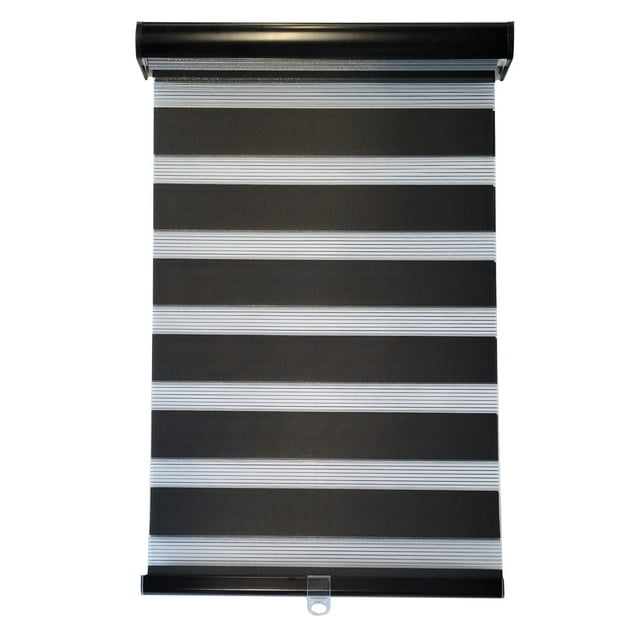 ITY - Olivia Stone - 52" X 84" Alternate Zebra Blinds Window Shade Cordless Black