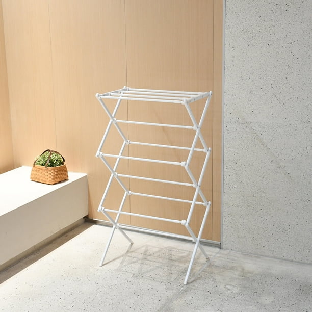 Expandable Clothes Drying Rack Laundry Drying Rack with Width Adjustable 53cm to 100cm for Storage Indoor Outdoor White Walmart