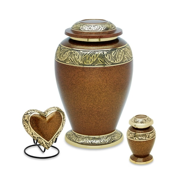 Urnsdirect2U Berkshire Gold Cremation Urn Set. Capacity 226 cubic