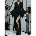 thumbnail image 2 of Cenuakty Women Long Bodycon Dress Dark Style Gothic Solid Color Cutout Long Bat Sleeve Dress High Slit Fall Party Dress, 2 of 9