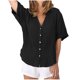 thumbnail image 5 of Conjuntos de otoño para mujer,Blusa informal de manga corta con estampado para mujer, cuello redondo, tela cómoda, ideal para uso diario y en casa, sopatenor, 5 of 9