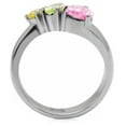 thumbnail image 4 of Luxe Jewelry Designs Stainless Steel Women's Ring with Multicolor Cubic Zirconia - Size 5 (Pack of, 4 of 4