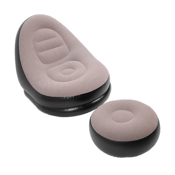 LAZIOEGR Inflatable Sofa Chair with Footstool – Premium Flocking, Easy Inflate/Deflate, Ergonomic Design for Living Room, Outdoor & Travel Use