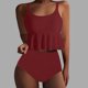thumbnail image 1 of Traje de baño vintage estampado para mujer, traje de baño conservador, traje de baño de bikini con falda de playa estampada para mujer, traje de baño de nailon para mujer, 1 of 5