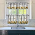 thumbnail image 3 of Sunflowers on the Grey Wooden Board 3 Piece Kitchen Curtains Sets with Valance for Windows Rod Pocket Machine Washable Kitchen Curtain Valance 3 Piece Set Decorations (54"x18"+2x27.5"x24"), 3 of 6