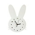 thumbnail image 2 of Naierhg Nordic Cute Rabbit Wooden Mute Wall Clock Bedroom Kids Room Home Decoration White, 2 of 4