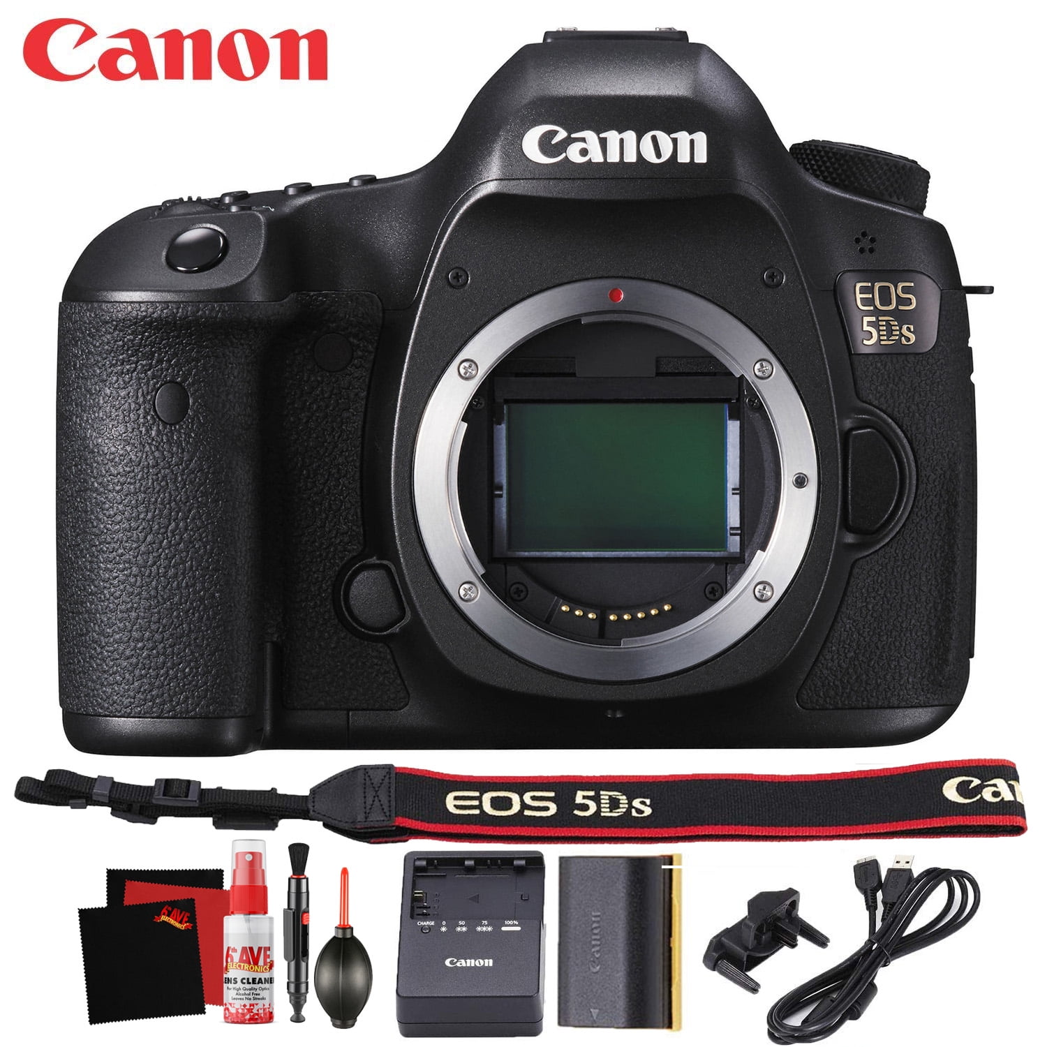Canon EOS 5DS DSLR Camera (Body Only) International Version - 50 Megapixel - HD Video - Battery - Canon Neck Strap - Starter Accessory Bundle(International Model)