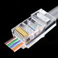thumbnail image 2 of OULLX 20/50/100pcs RJ45 Connector 6U Gold PlatedPass Through Ethernet Cables Module Plug Network RJ-45 Crystal Heads Cat5 Cat5e, 2 of 5