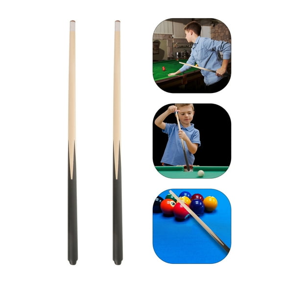 Shorty Pool Cues for Kids 48cm Wooden Billiard Cue Sticks 2pcs Mini Snooker Practice Cues Children’s Pool Cue Sticks