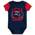thumbnail image 3 of Newborn & Infant Navy/Red New England Patriots Little Champ Three-Piece Bodysuit Bib & Booties Set, 3 of 5