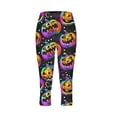 thumbnail image 4 of BiZtdJrK Women's High Waist Cropped Leggings Milk Silk Soft Butt Lifting Yoga Capri Pants Novelty Graphic Print Legging Bottoms 2024 Halloween Costumes Sales Today Clearance, 4 of 5