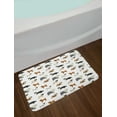 thumbnail image 2 of Dogs Bath Mat, Cartoon Illustrated Domestic Animal Composition Like Pugs Terriers Sheepdogs Canines, Plush Bathroom Decor Mat with Non Slip Backing, 29.5" X 17.5", Multicolor, by Ambesonne, 2 of 2
