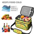 thumbnail image 5 of Dinosaur and Geometric Yellow Pattern Insulated Lunch Box for Women Men, Medium Leakproof Cooler Bag with Adjustable Strap, 10"x6.7"x8", 5 of 6